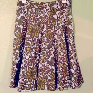 Merona Blue Sky Foliage Vintage-patterned‎ swing skirt sz 2
